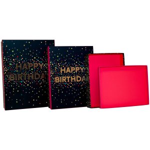 Nested Boxes 3pc Happy Birthday Pink