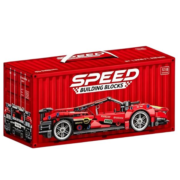 Building Blocks Pull-Back Car Red 426 PC - Image 2