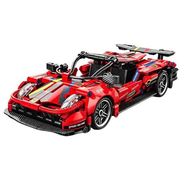 Building Blocks Pull-Back Car Red 426 PC - Image 3