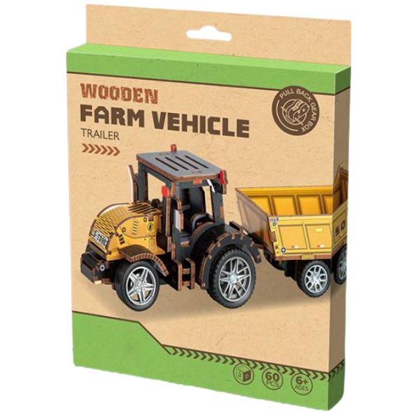 3D Wooden Puzzle Tractor 60 PC - Image 2