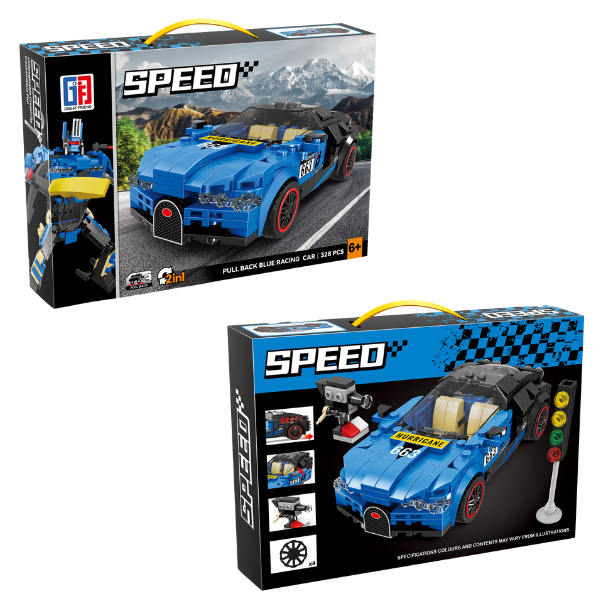 Speed Racing Car Building Blocks Blue 341 Pcs 2-in-1 - Image 3
