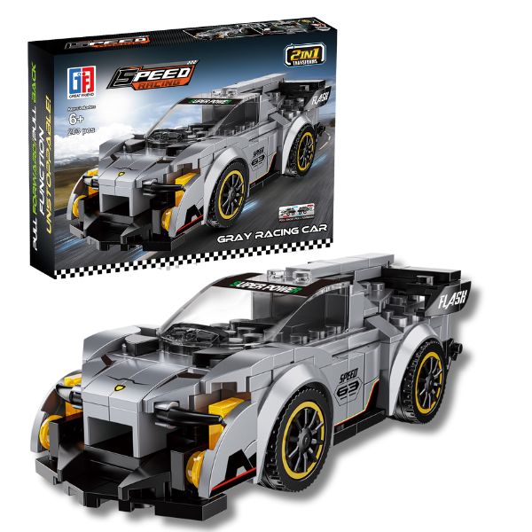 Speed Racing Car Building Blocks Grey