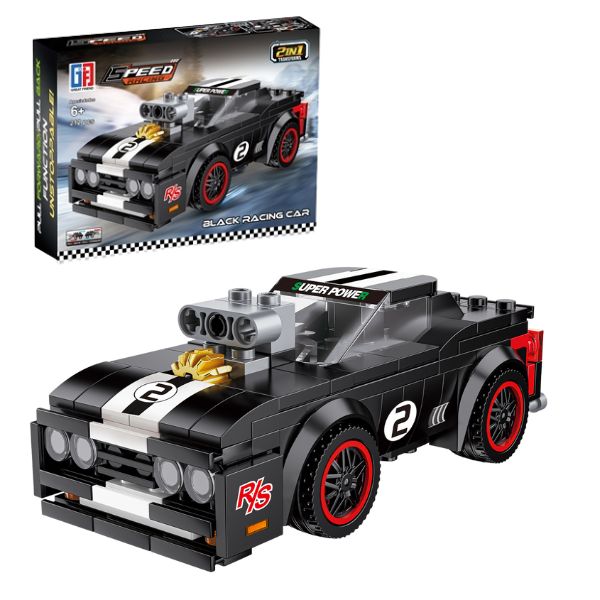 Speed Racing Car Building Blocks Black