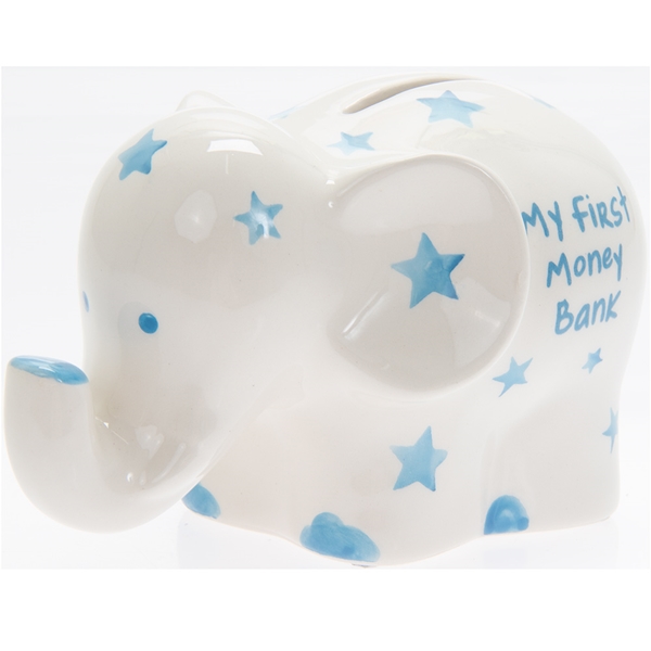 My First Elephant Money Bank Blue