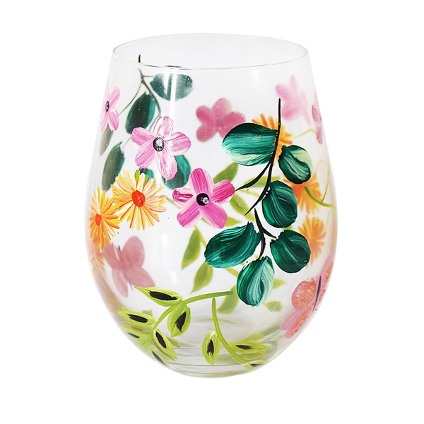 Stemless Glass Hand Painted by Lynsey Johnstone Butterfly Garden