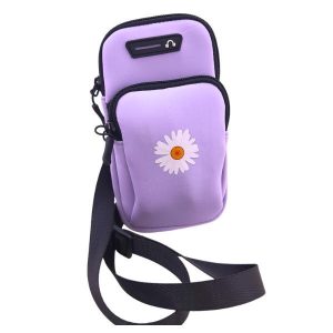 Crossbody Bag - Lilac Neoprene Daisy