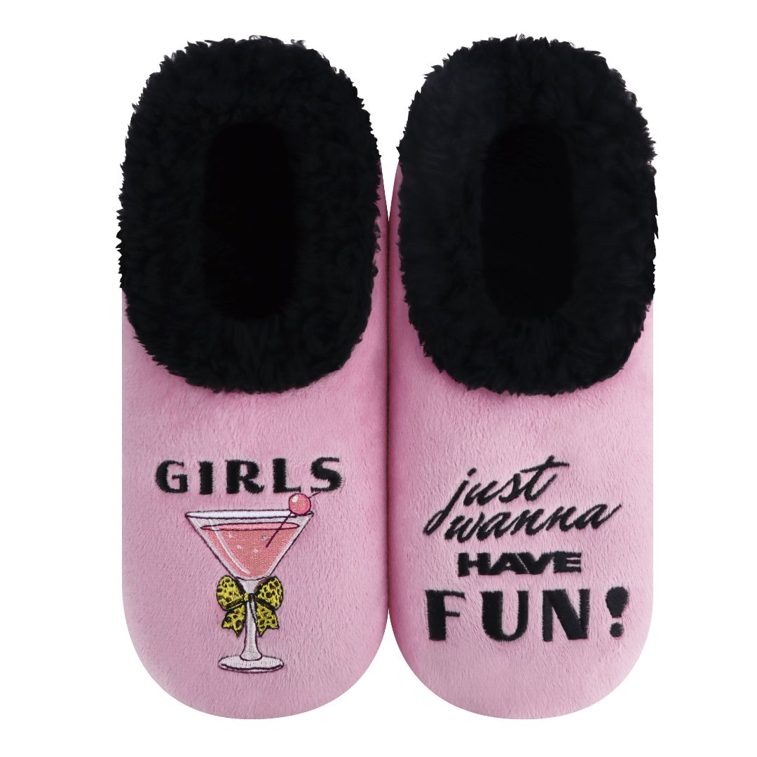 Snoozies Womens Fleece Slippers Girls just Wanna