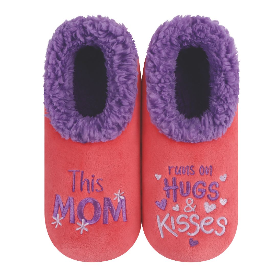 Snoozies Womens Fleece Slippers Mom Hugs