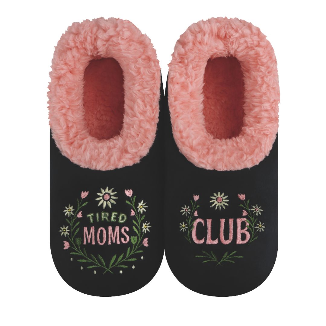 Snoozies Womens Fleece Slippers Tired Moms