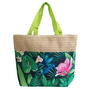 Sun-Sational Tote Bag in Straw & Island Blossom