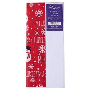Tissue Paper 4 Sheet – Red Snowman