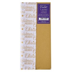 Tissue Paper 4 Sheet – Gold Christmas