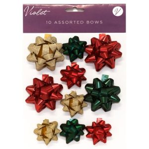 Foil Paper Bows 10 Pack Assorted