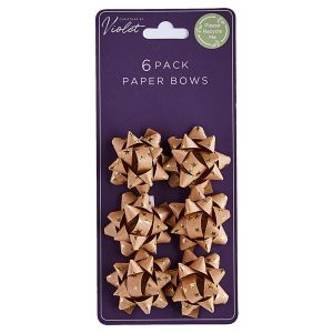 Foil Paper Bows Gold – 6 Pack
