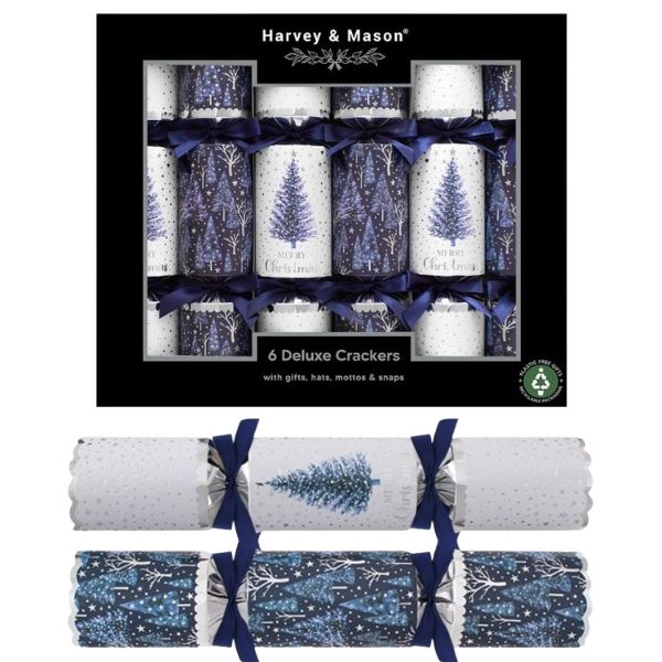 Christmas Crackers Deluxe 6 Blue Tree