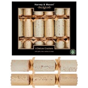 Christmas Crackers Deluxe 6 Gold Foilage