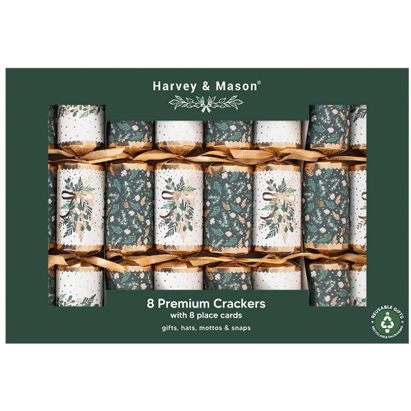 Christmas Crackers 8 Green Mistletoe