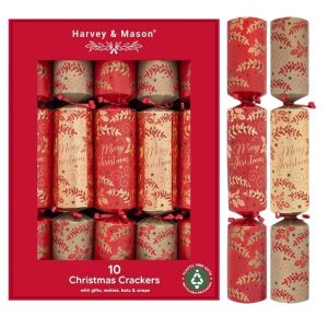 Christmas Crackers 10 Red Merry
