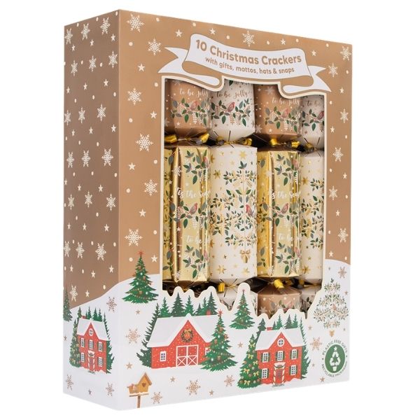 Christmas Crackers 10 Gold Foilage