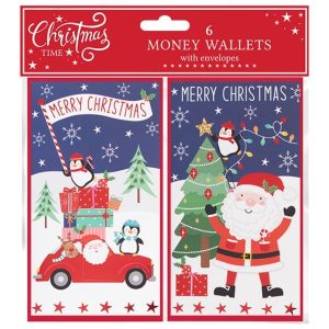 Money Wallets 6 Pack Foil Merry Christmas